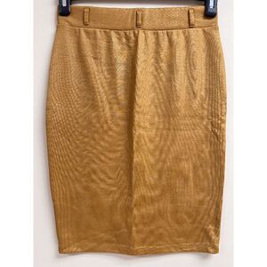 Iris Los Angeles Womens Pull on High Rise Pencil Skirt Brown Sz M